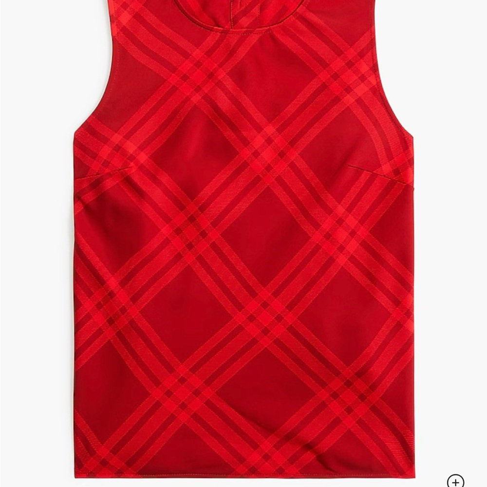 NWT J. Crew Factory Red Plaid Sleeveless Blouse